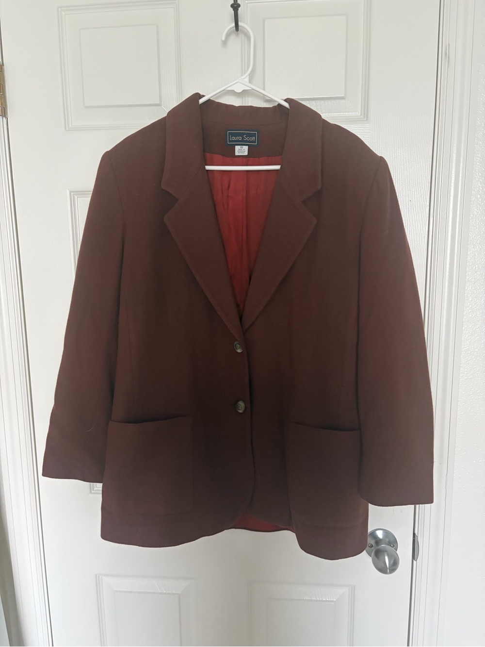 Laura Scott Dark Red Two-Button Blazer